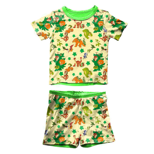 Cream Green LBT pj set
